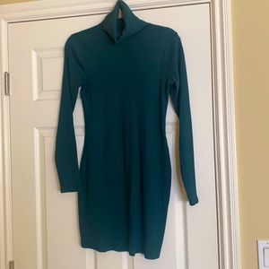 Green ribbed bodycon turtleneck dress. Size M. Never worn. Excellent condition